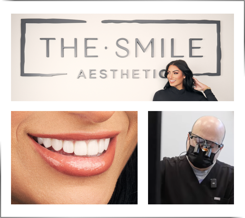 The Smile Aesthetic sign, a patient's smile and Dr. Goldstein at work